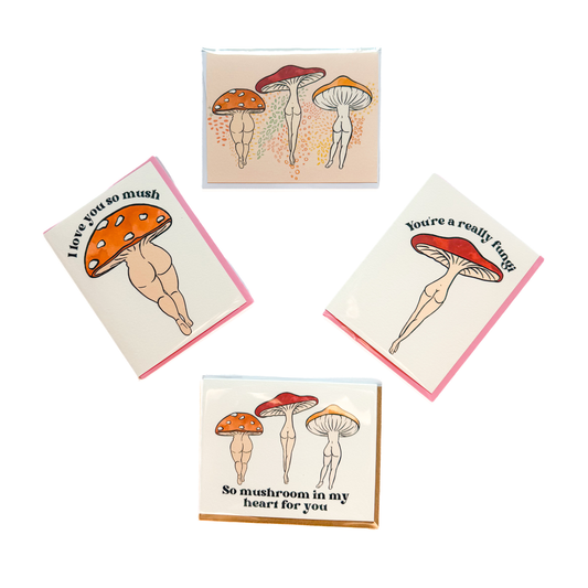 Mushroom Booty Greeting Card 4 Pack