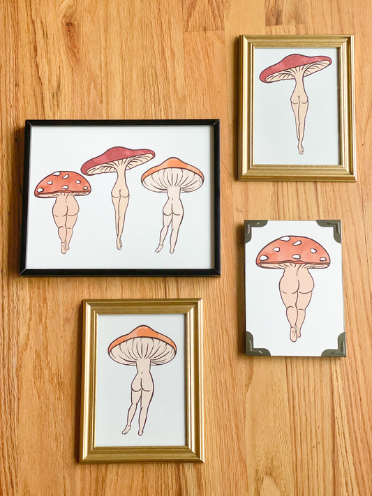 Mushroom Booty Trio Art Print
