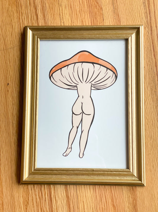 Midsize Mushroom Booty Gal Art Print