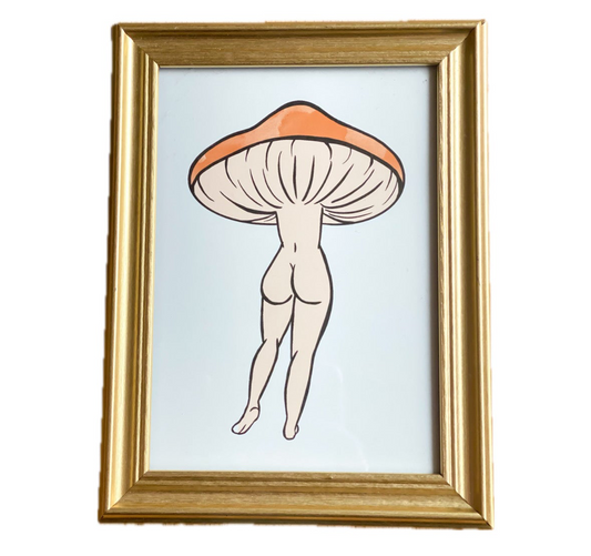 Midsize Mushroom Booty Gal Art Print