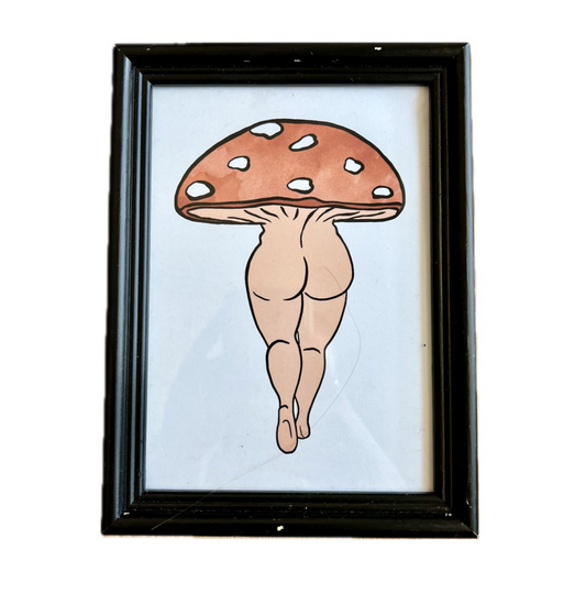 Curvy Mushroom Booty Gal Art Print