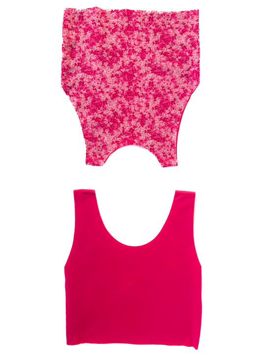 Pink Floral Reversible Bra Top