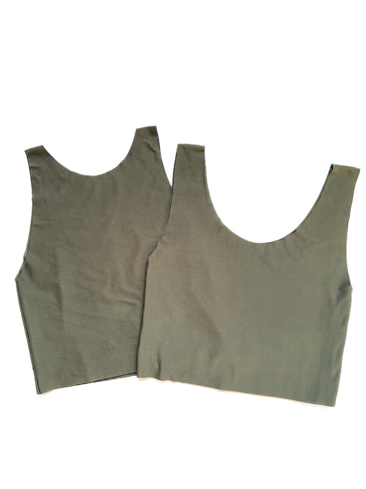 Pine Green Grey Bra Top
