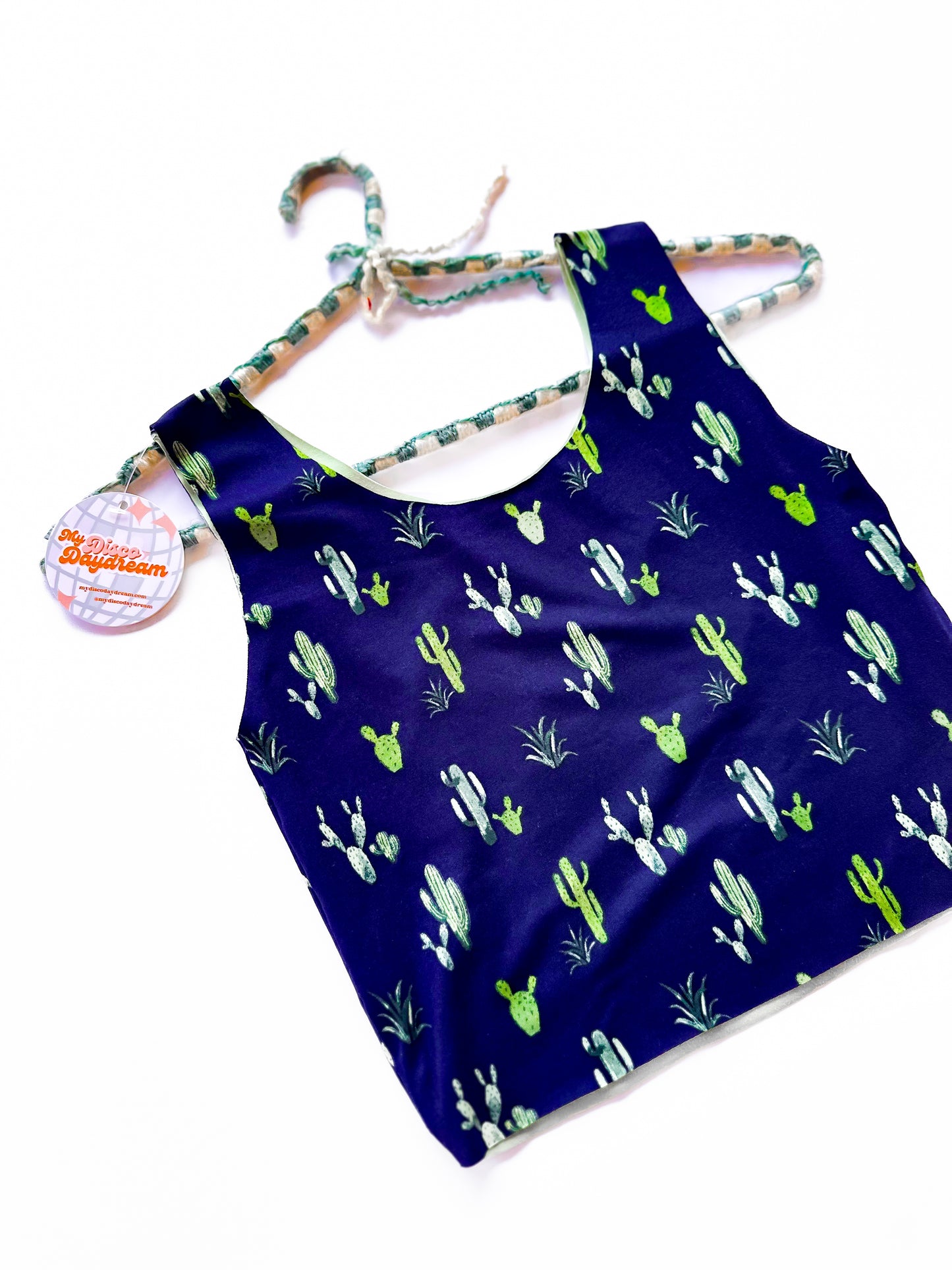 Navy Blue Cacti Bra Top