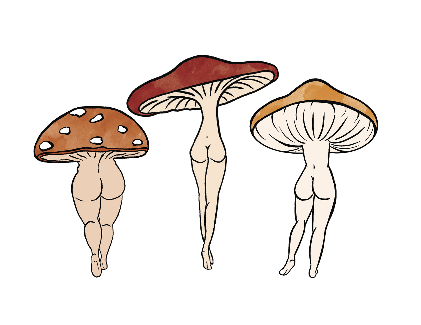 Mushroom Booty Trio Art Print