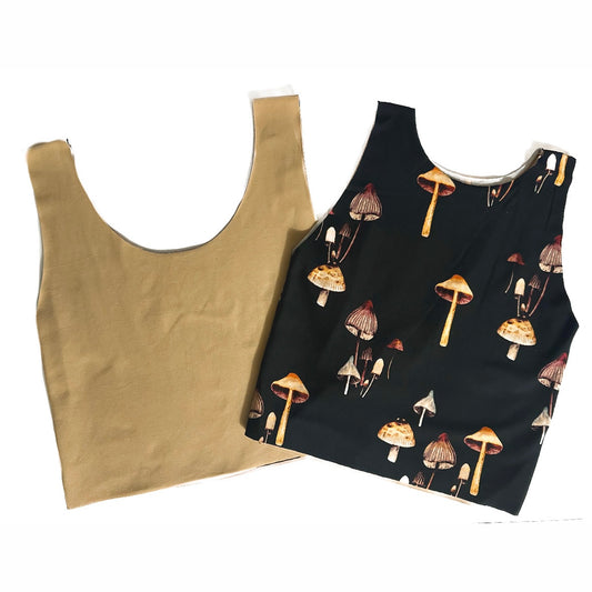Mushrooms with TAN reverse Bra Top