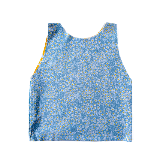 Bumble Bees with Blue Floral Reverse Bra Top