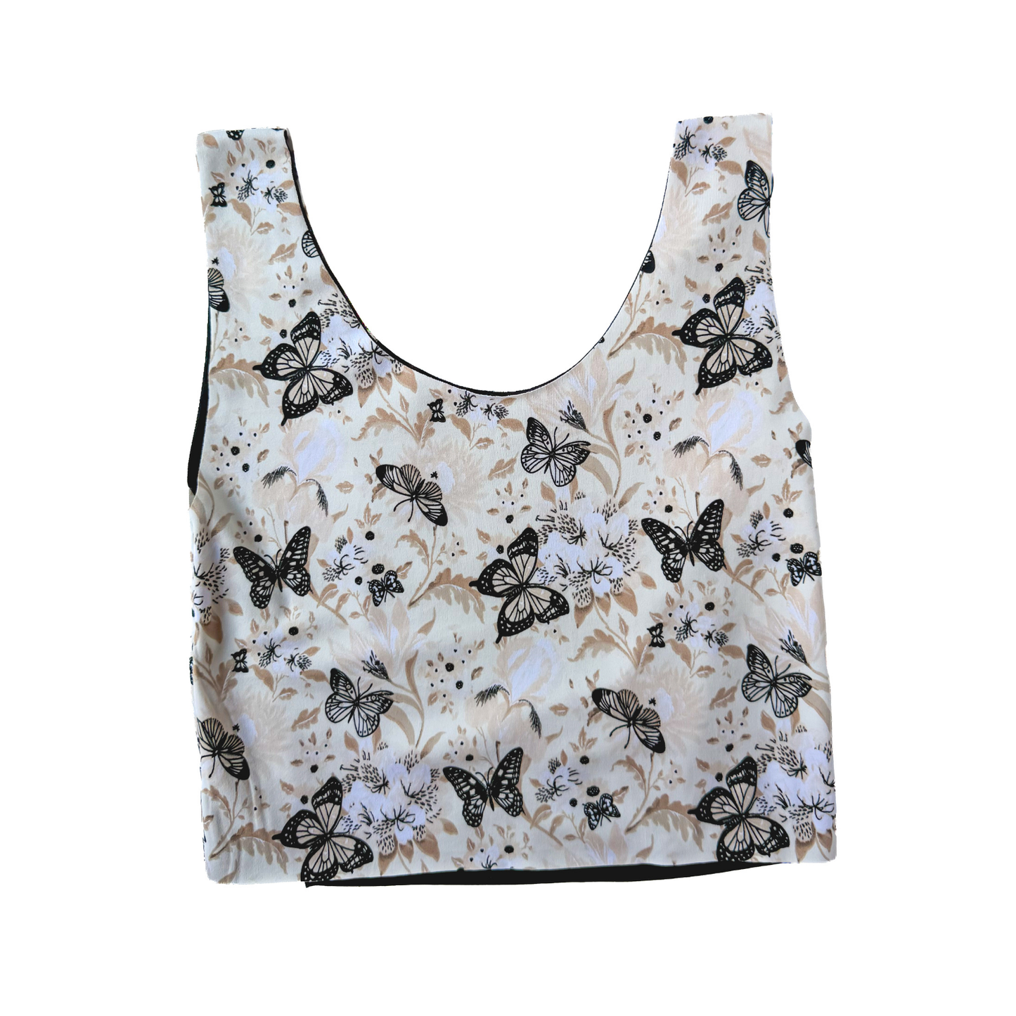 Tan Butterflies Bra Top