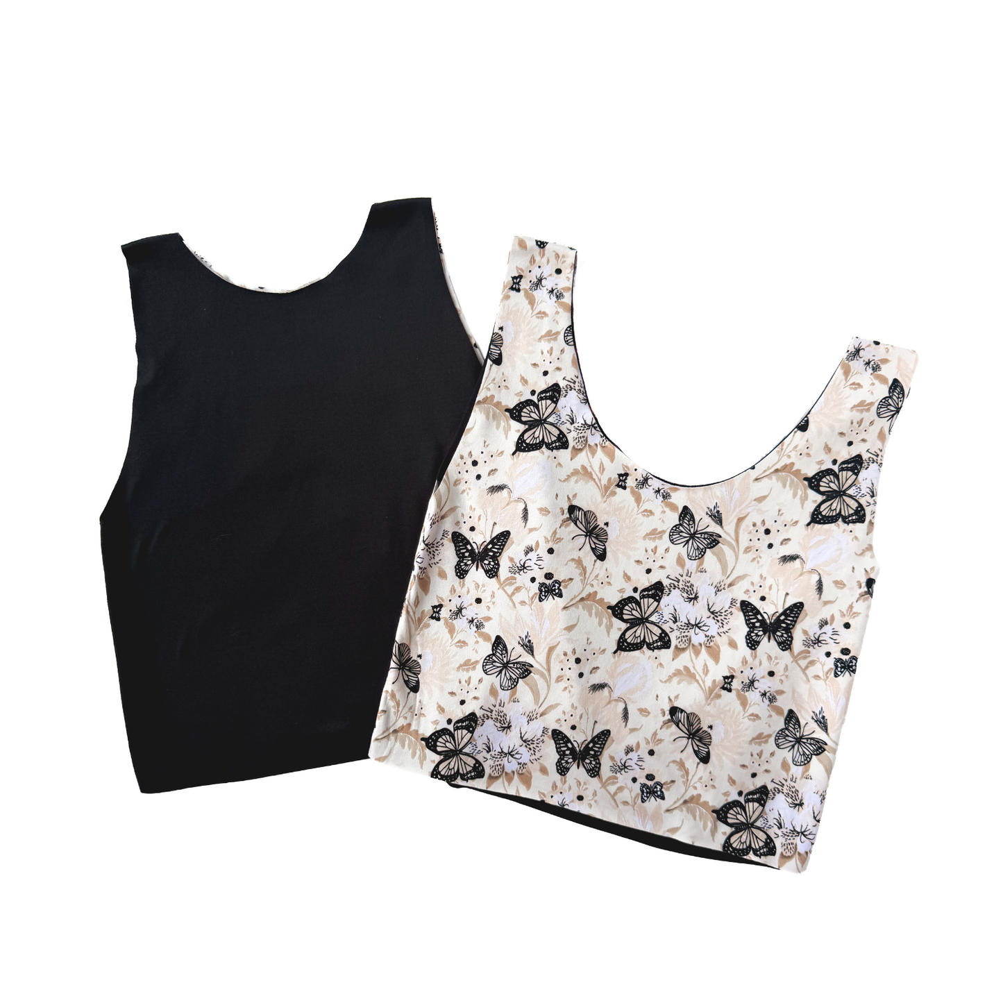 Tan Butterflies Bra Top