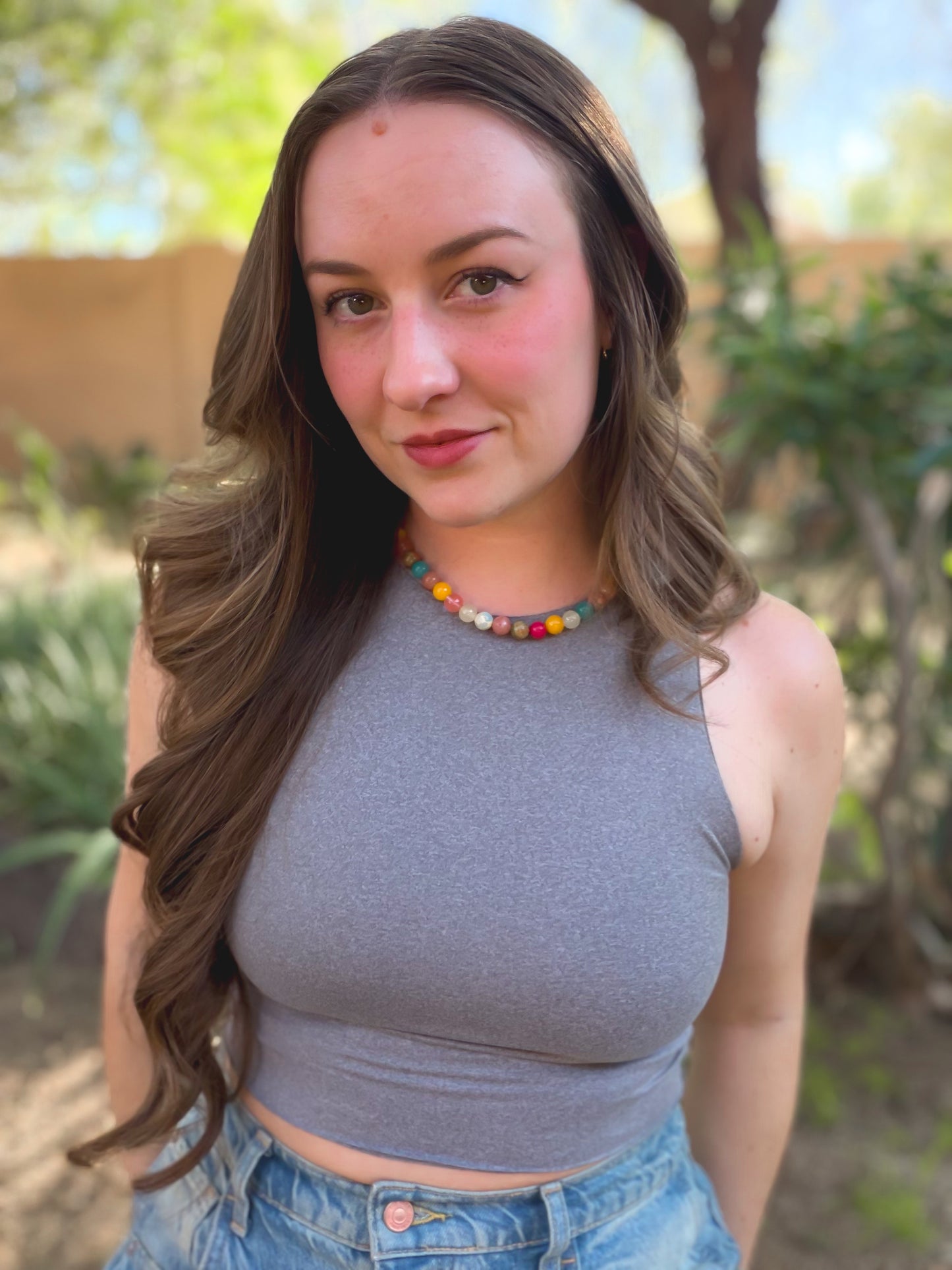 Solid Heather Grey Bra Top