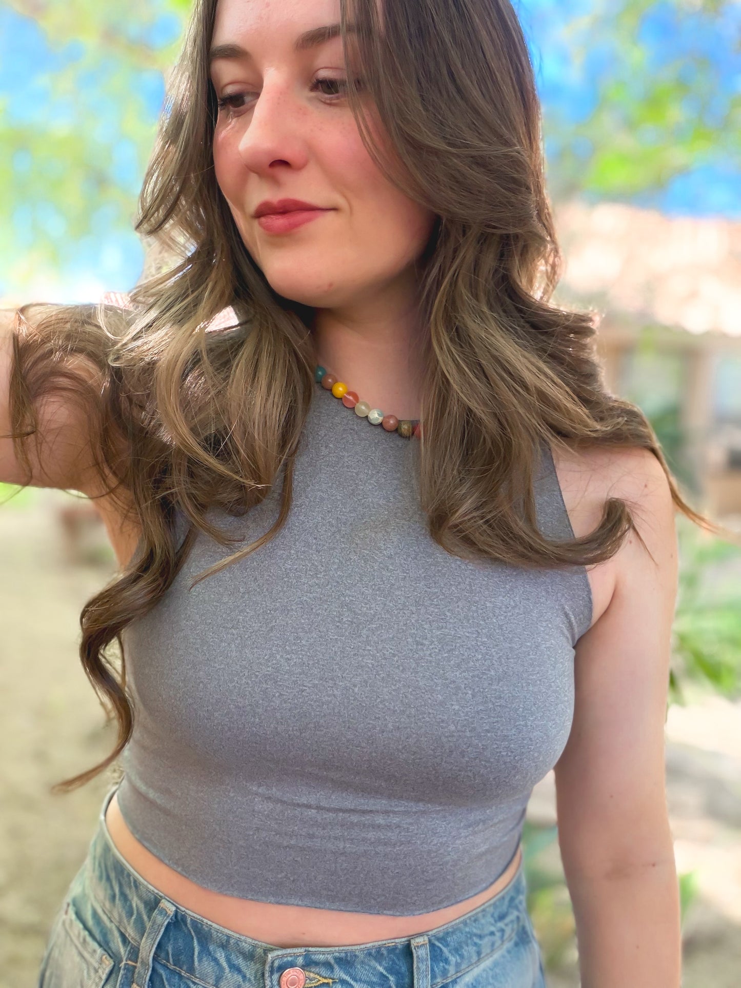 Solid Heather Grey Bra Top