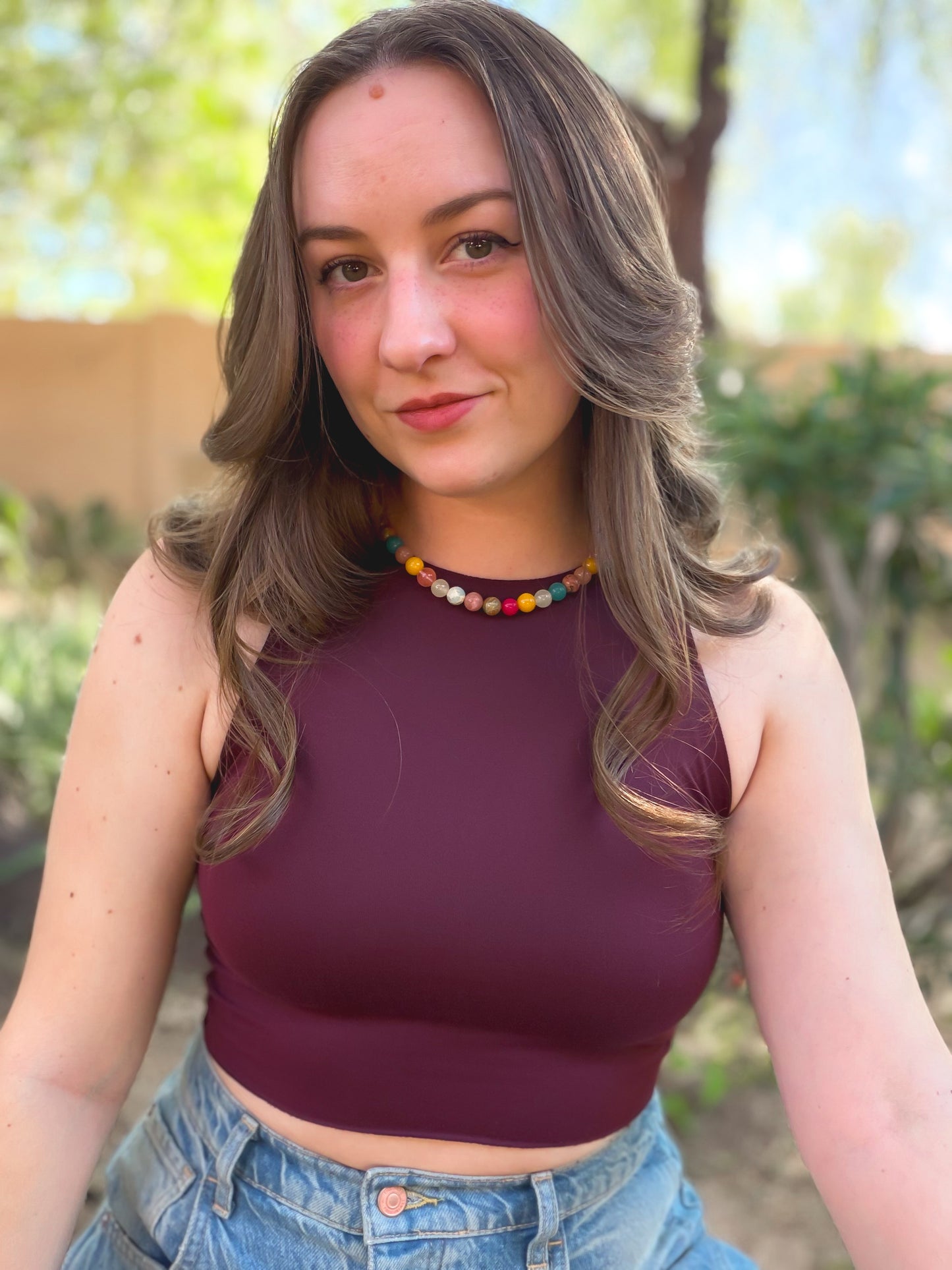 Solid Maroon Bra Top