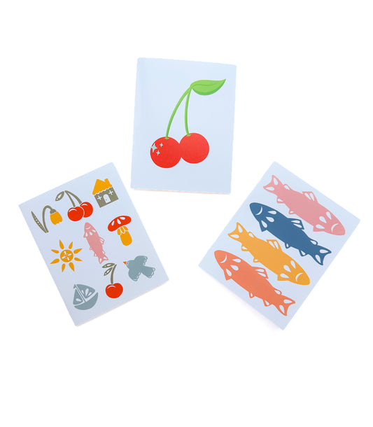 Cherry Greeting Card 3 Pack