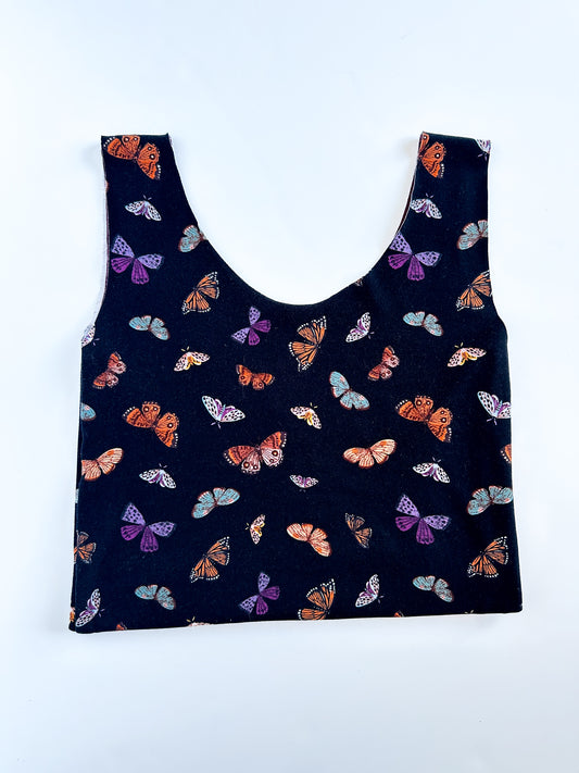 Black Butterflies Bra Top (Made to order)