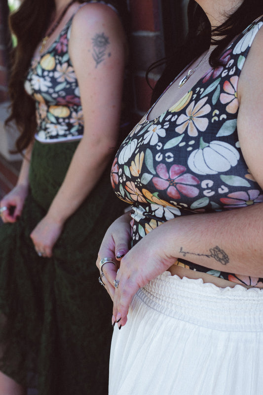 Autumnal Bouquet with Mint Green Reverse Bra Top
