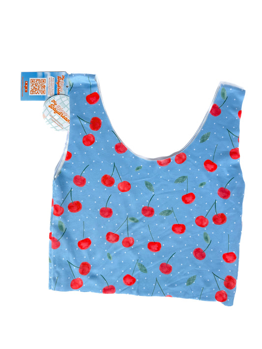 Blue Cherry Bra Top (Ready to Ship- both sizes)