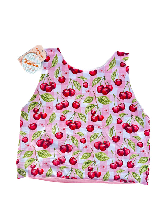 Pink Gingham Cherry Bra Top (XL-2XL)