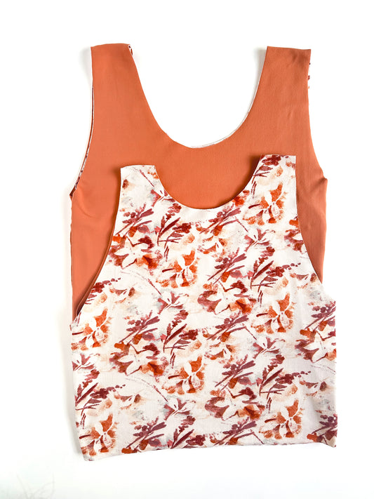 Terracotta Floral Reversible Bra Top