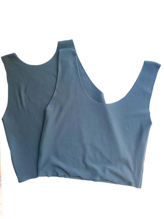 Solid Denim Blue Bra Top (Made to order)