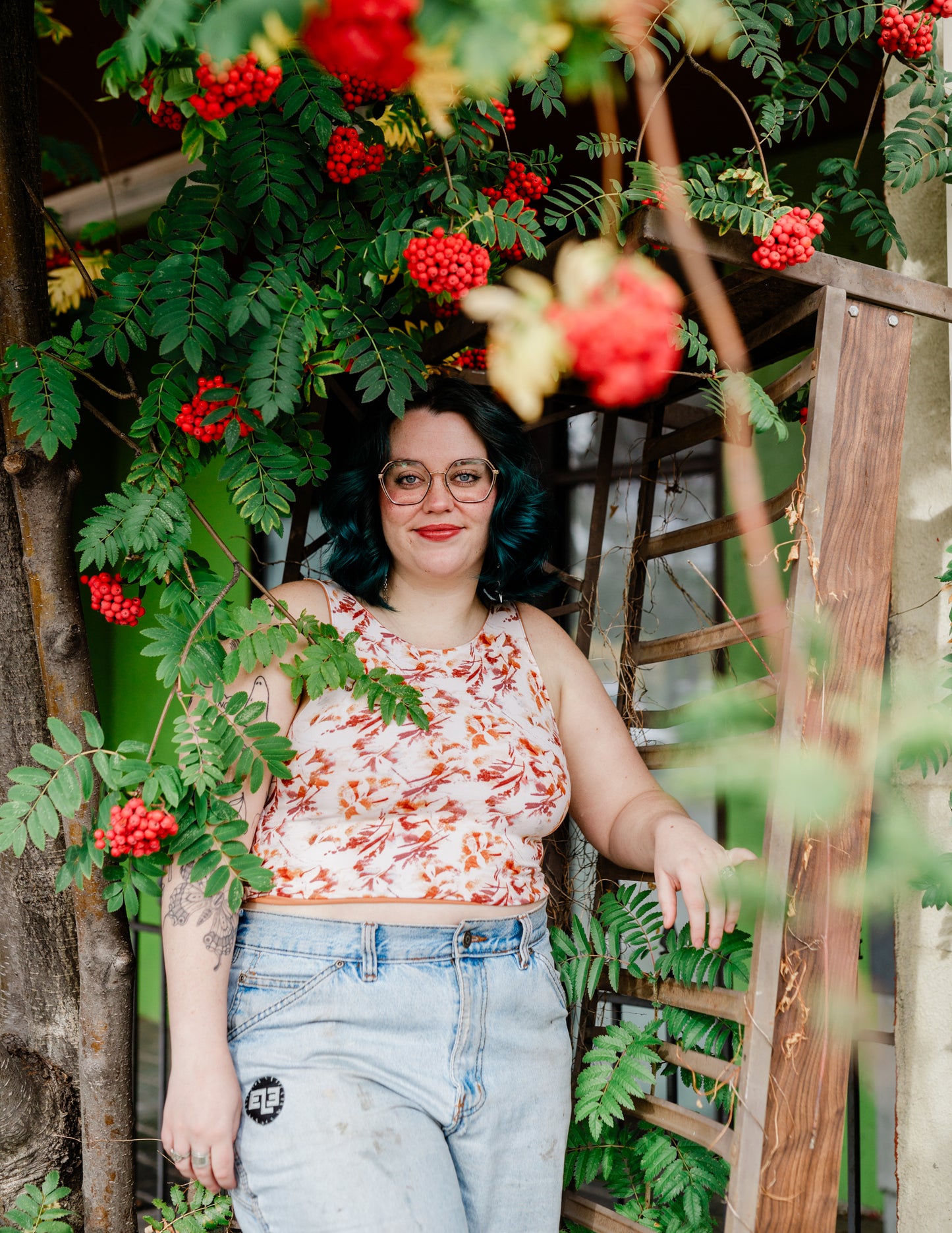 Terracotta Floral Reversible Bra Top