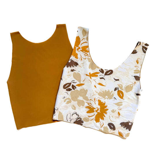 Brown Floral Bra Top