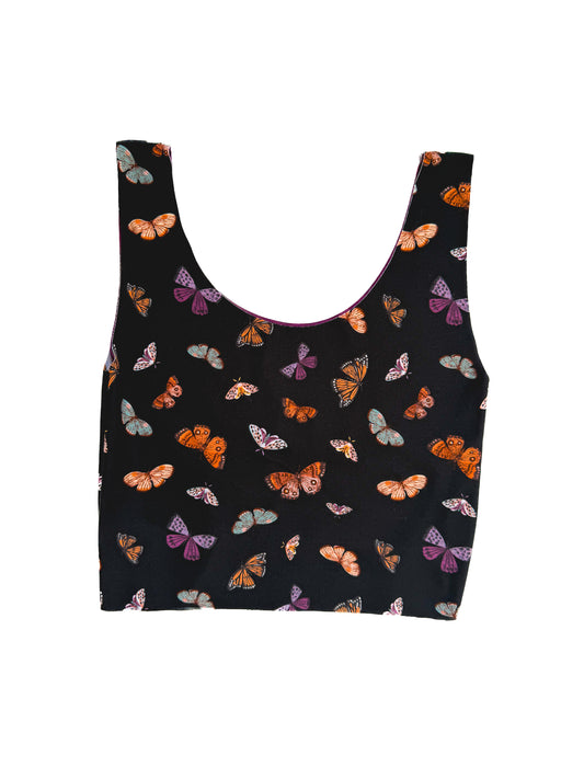 Black Butterflies Bra Top