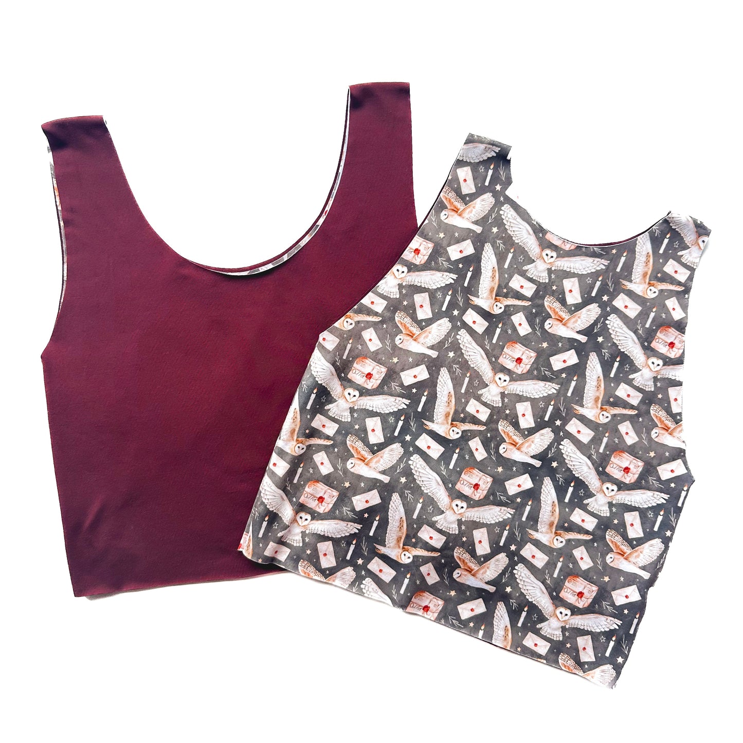 Owl Mail Bra with Maroon Reverse Top