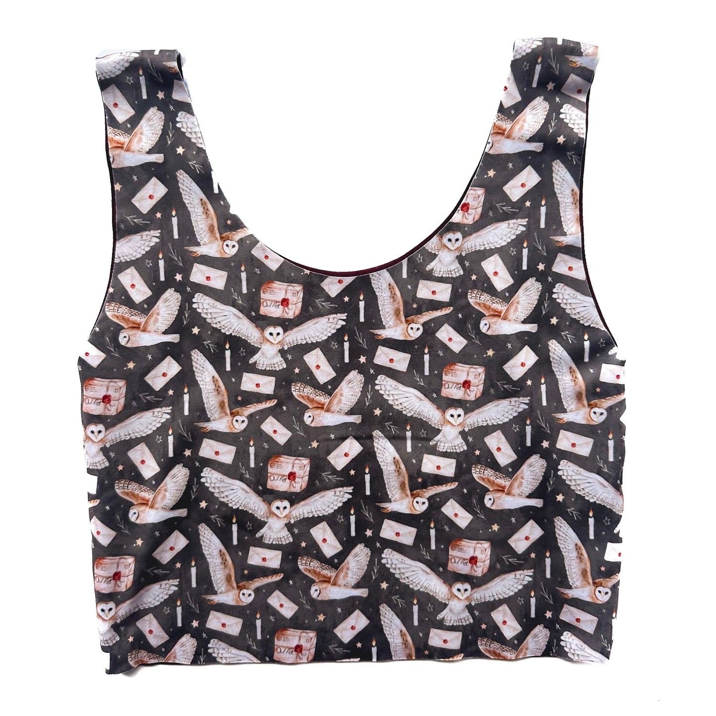 Owl Mail Bra with Maroon Reverse Top