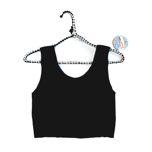 Solid Charcoal Black Bra Top