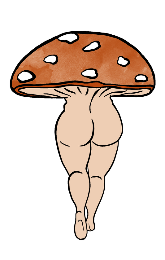 Curvy Mushroom Booty Gal Art Print